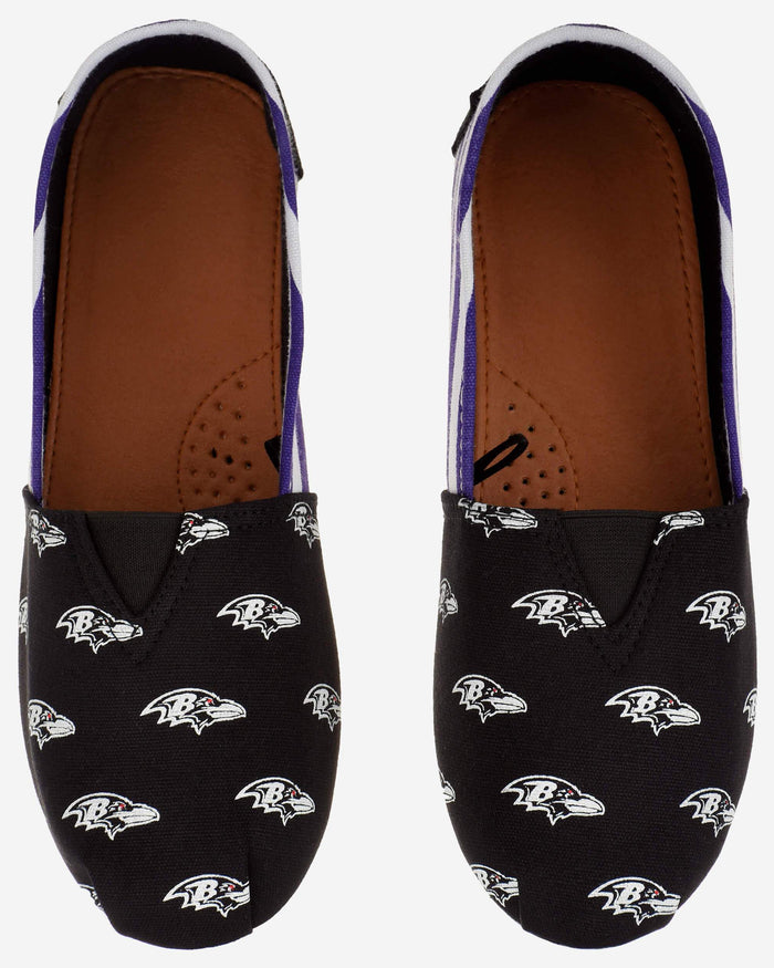 Baltimore Ravens Womens Stripe Canvas Shoe FOCO - FOCO.com