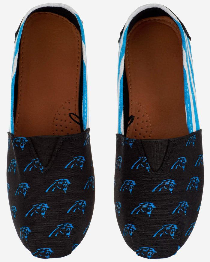 Carolina Panthers Womens Stripe Canvas Shoe FOCO - FOCO.com
