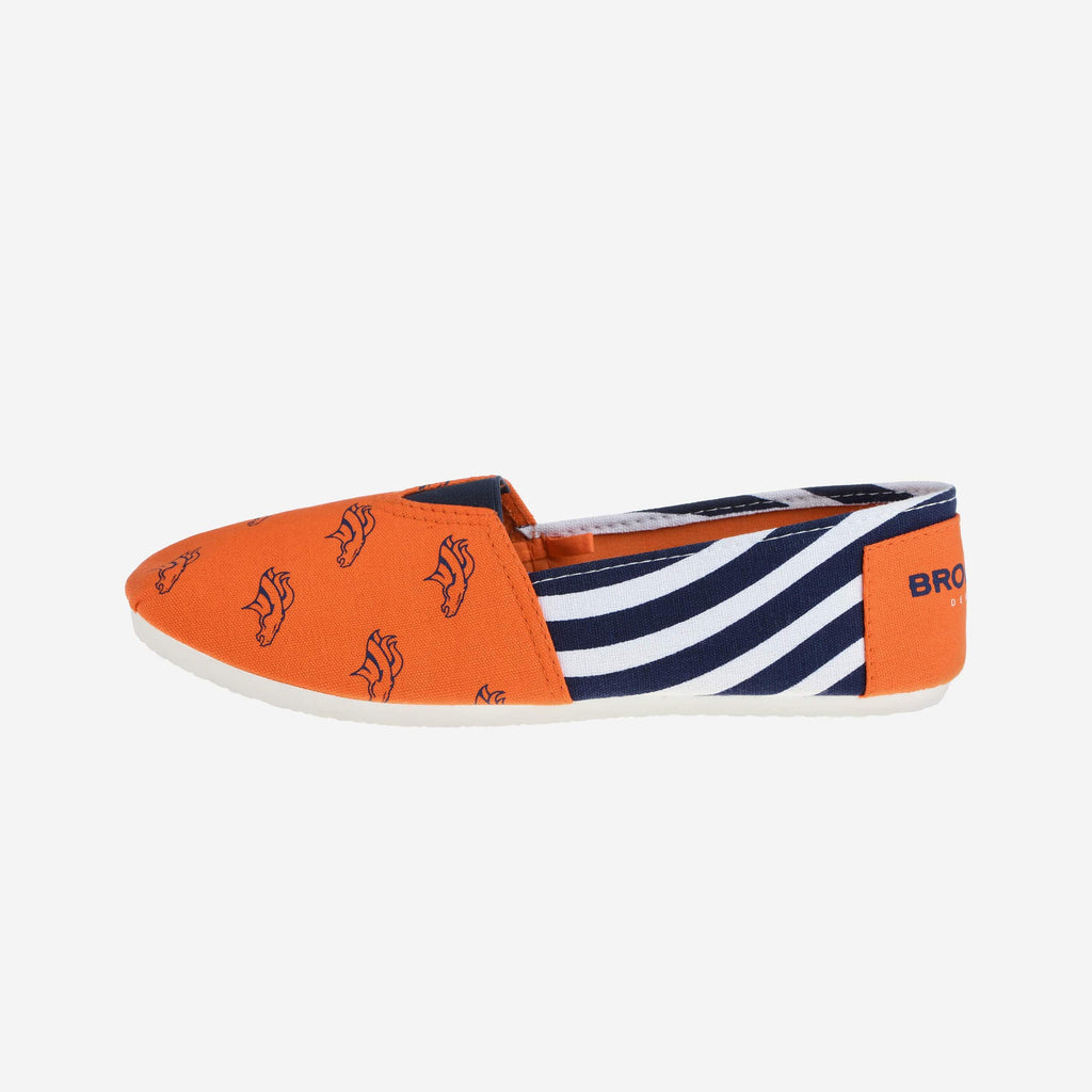 Denver Broncos Womens Stripe Canvas Shoe FOCO - FOCO.com