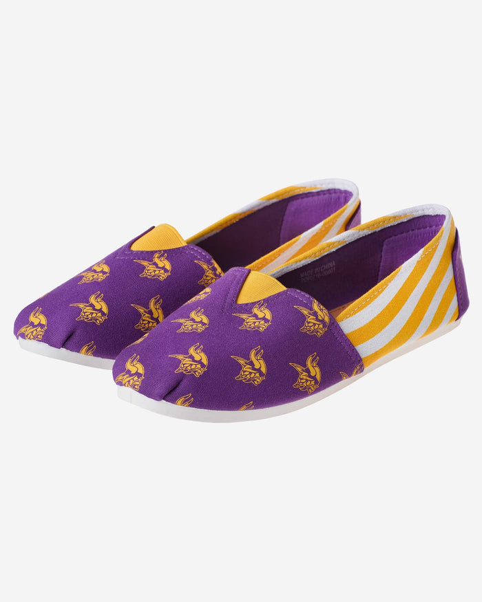 Minnesota Vikings Womens Stripe Canvas Shoe FOCO - FOCO.com