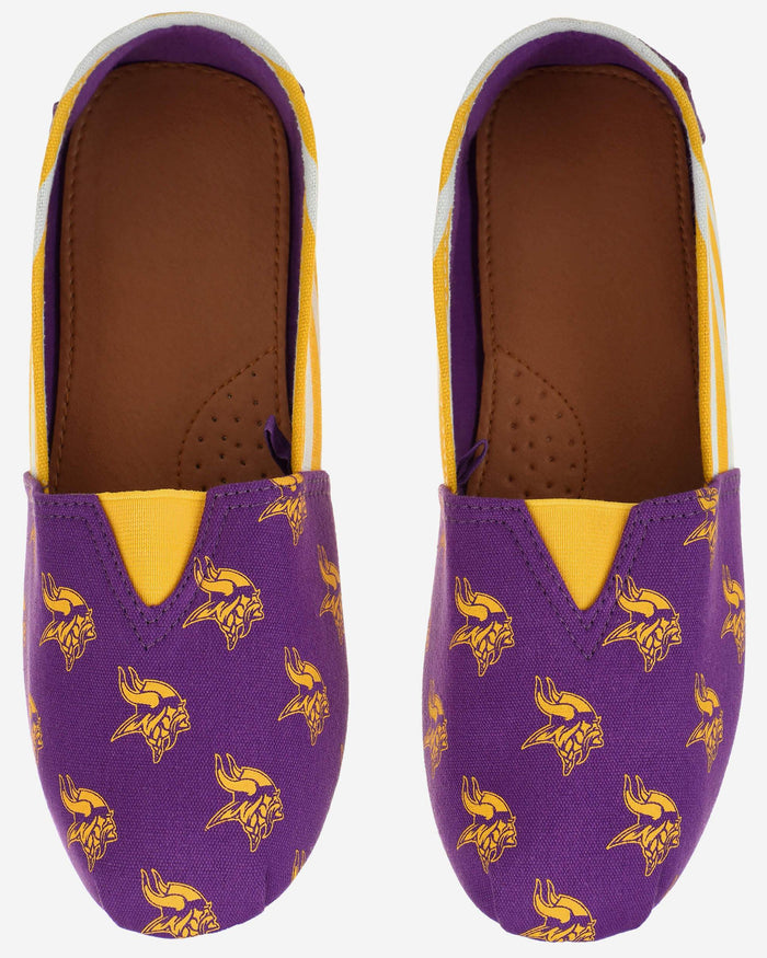 Minnesota Vikings Womens Stripe Canvas Shoe FOCO - FOCO.com