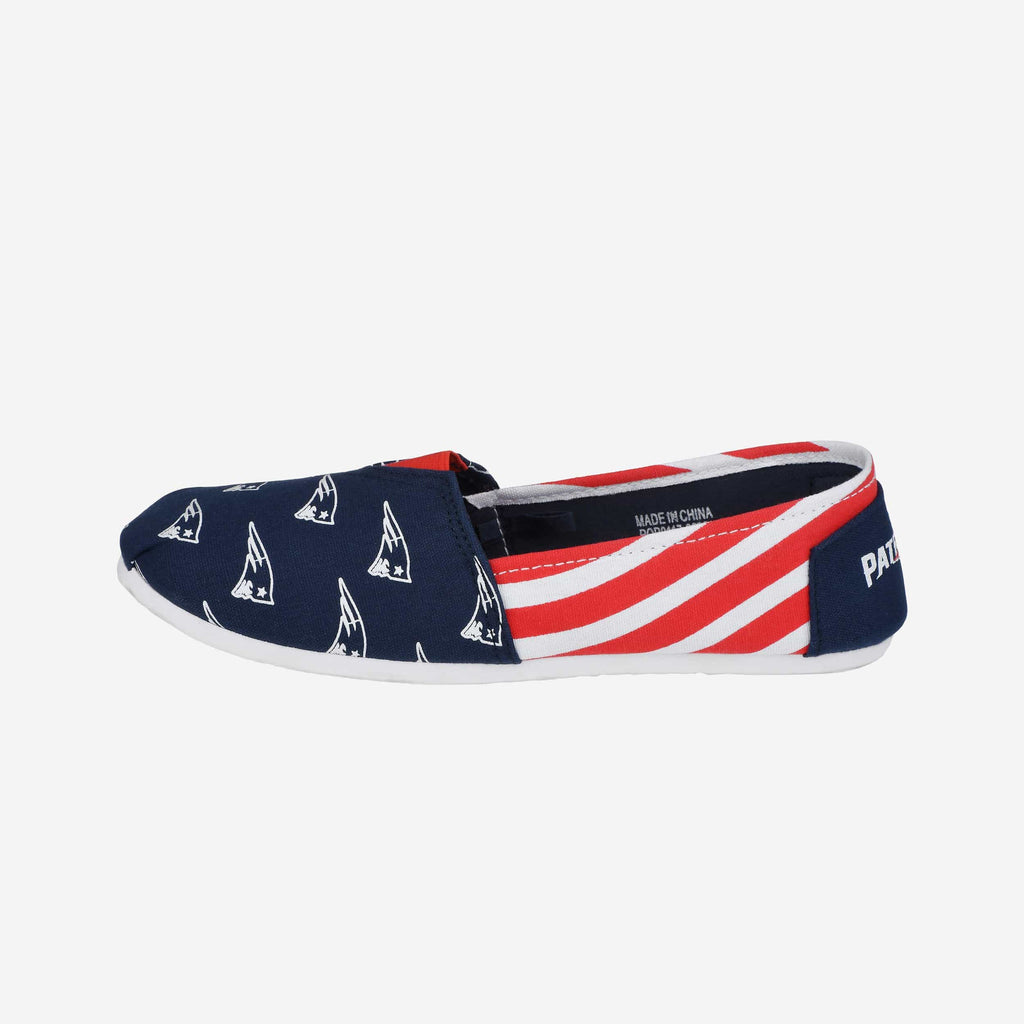 New England Patriots Womens Stripe Canvas Shoe FOCO - FOCO.com
