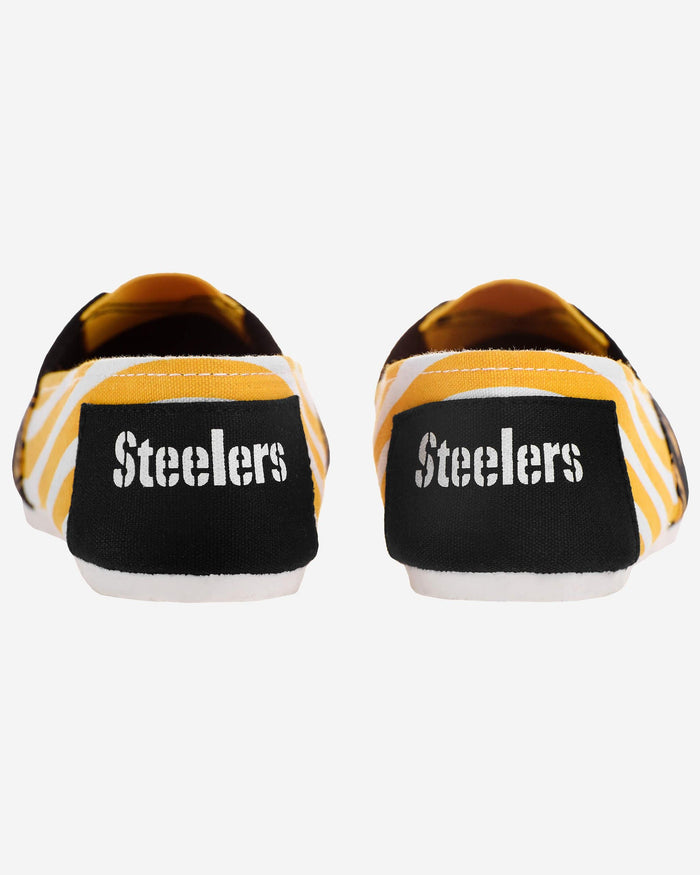 Pittsburgh Steelers Womens Stripe Canvas Shoe FOCO - FOCO.com