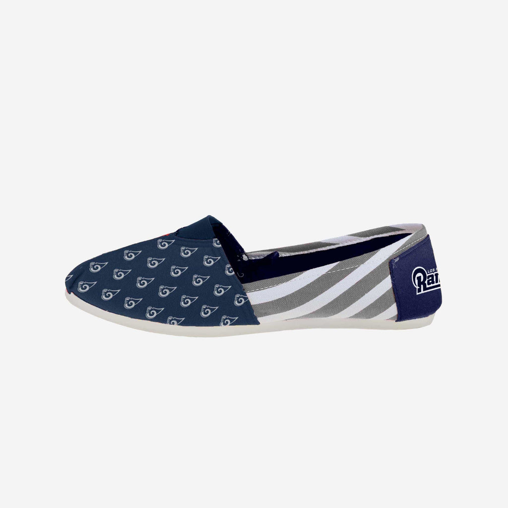 Los Angeles Rams Womens Stripe Canvas Shoe FOCO - FOCO.com