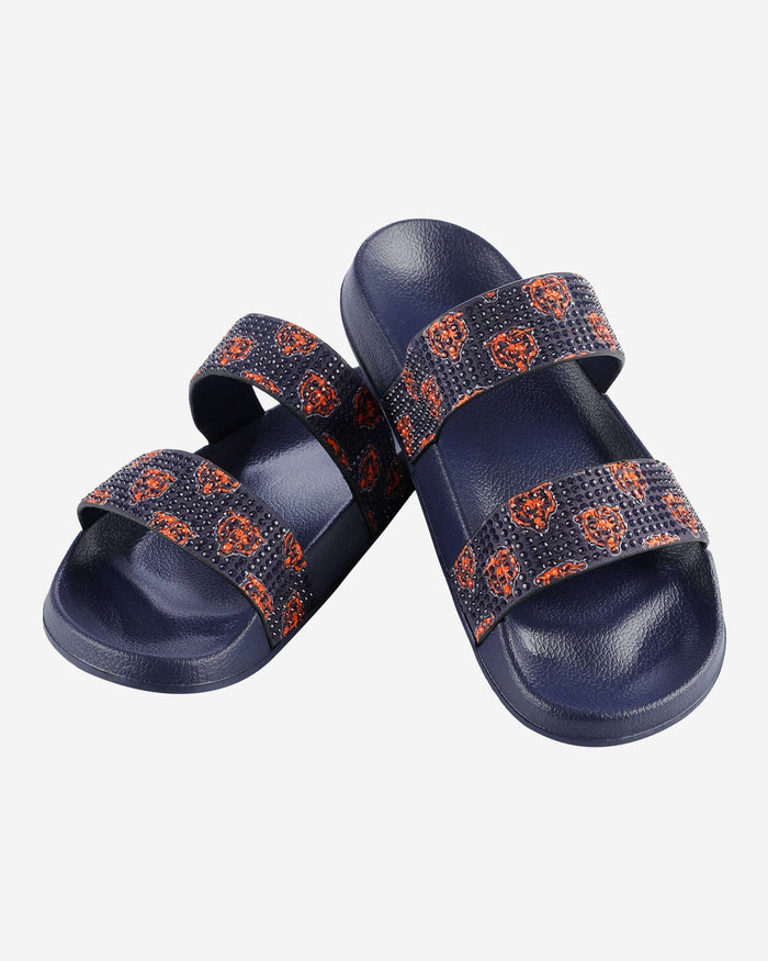 Chicago Bears Womens Double Strap Shimmer Sandal FOCO - FOCO.com