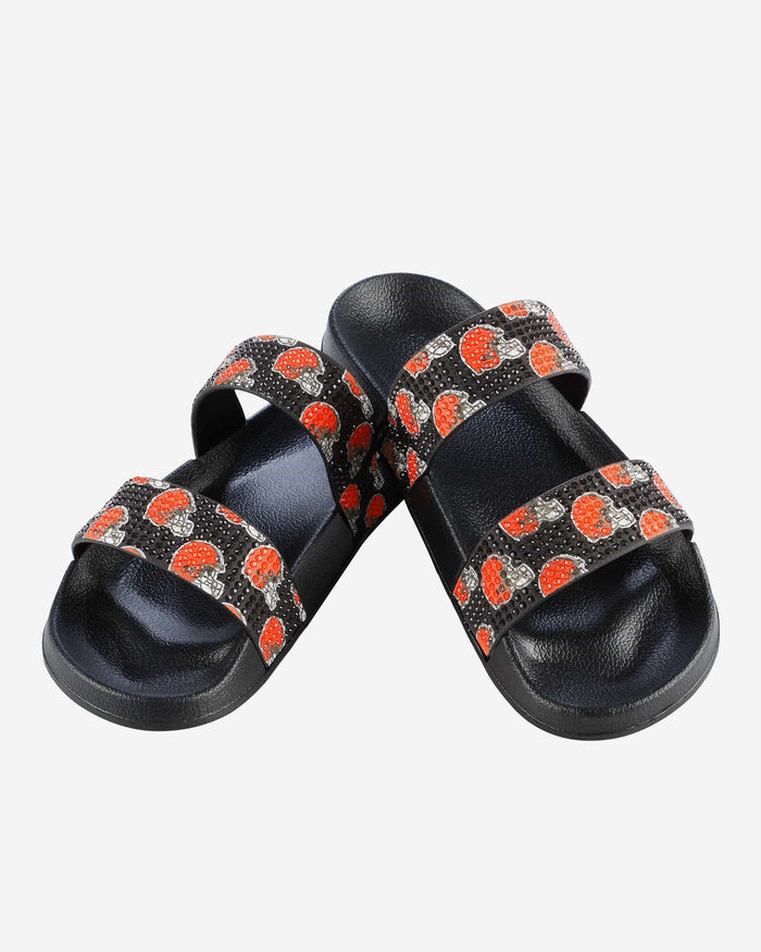 Cleveland Browns Womens Double Strap Shimmer Sandal FOCO - FOCO.com