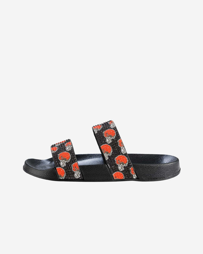 Cleveland Browns Womens Double Strap Shimmer Sandal FOCO - FOCO.com