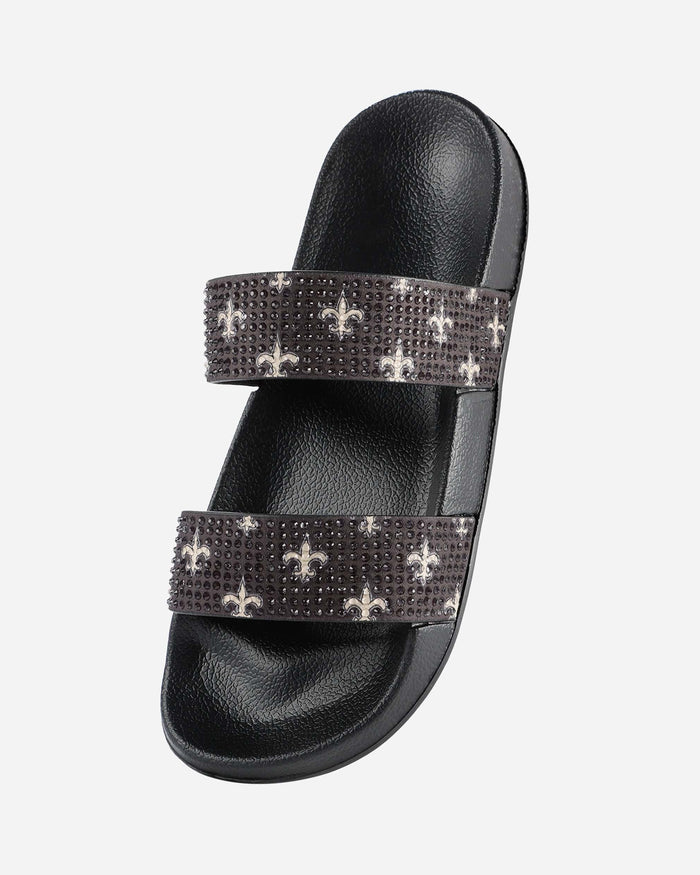 New Orleans Saints Womens Double Strap Shimmer Sandal FOCO - FOCO.com