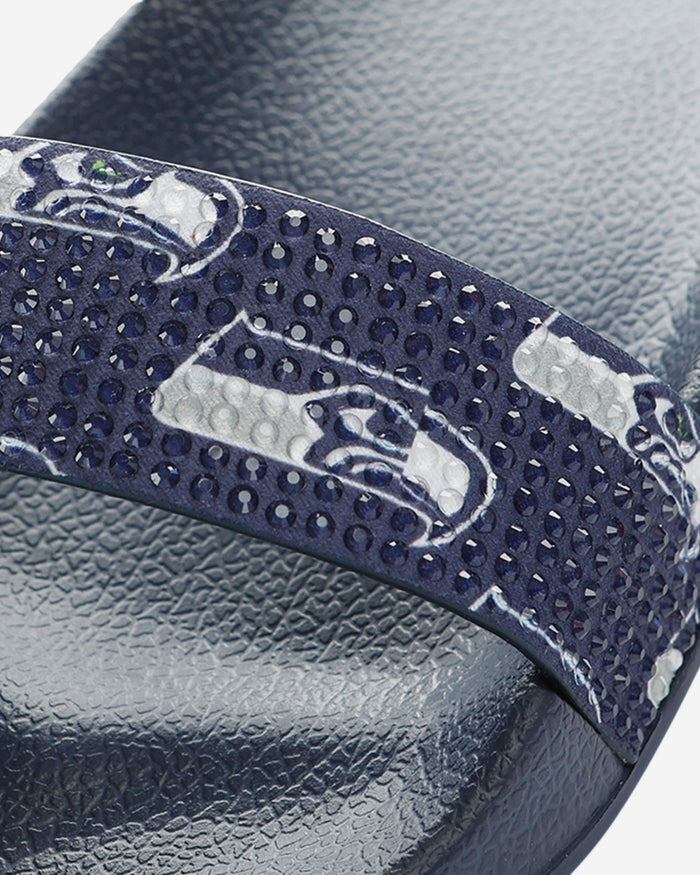 Seattle Seahawks Womens Double Strap Shimmer Sandal FOCO - FOCO.com