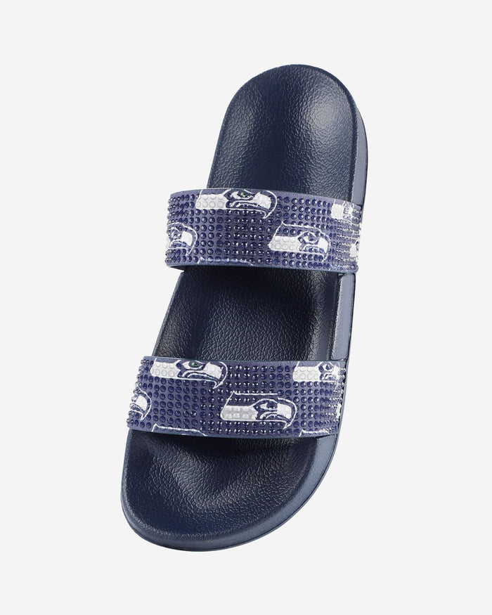 Seattle Seahawks Womens Double Strap Shimmer Sandal FOCO - FOCO.com