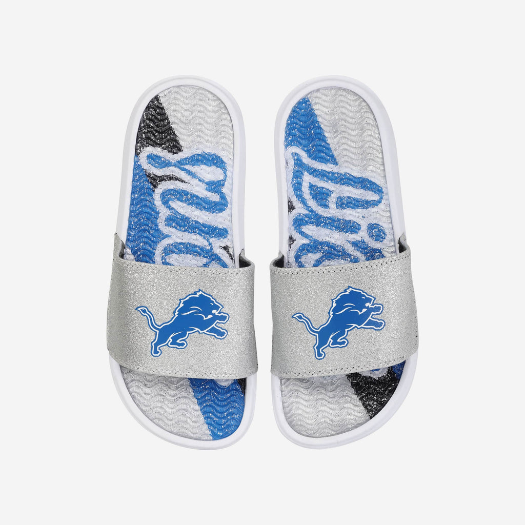 Detroit Lions Womens Glitter Gel Slide FOCO S - FOCO.com