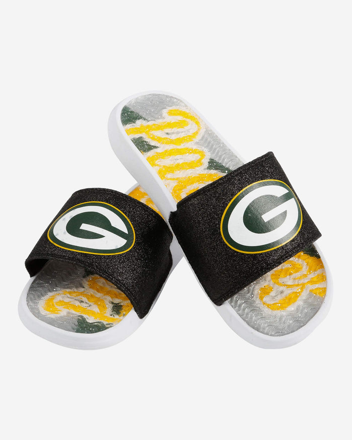 Green Bay Packers Womens Glitter Gel Slide FOCO - FOCO.com