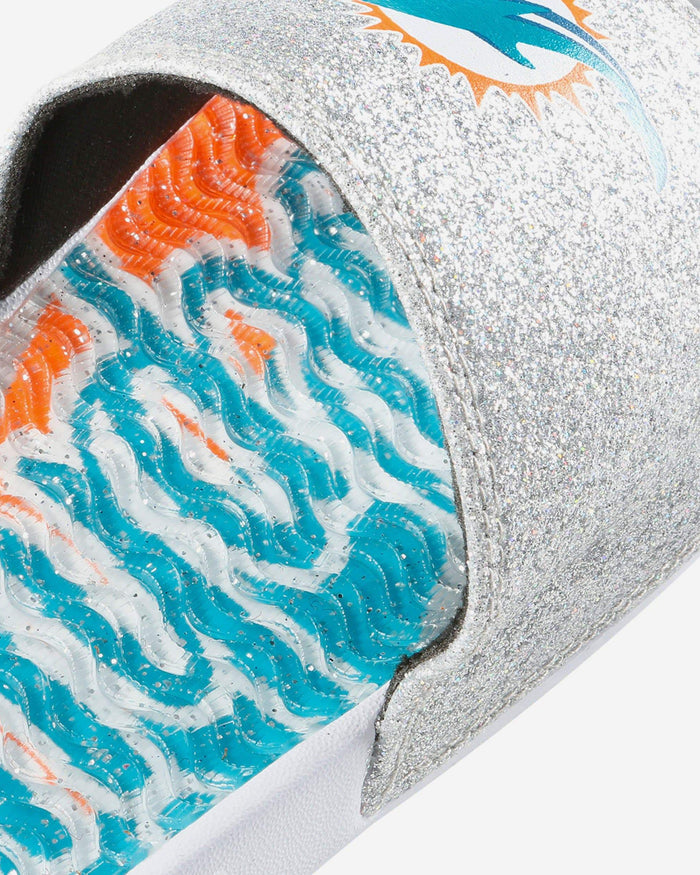 Miami Dolphins Womens Glitter Gel Slide FOCO - FOCO.com