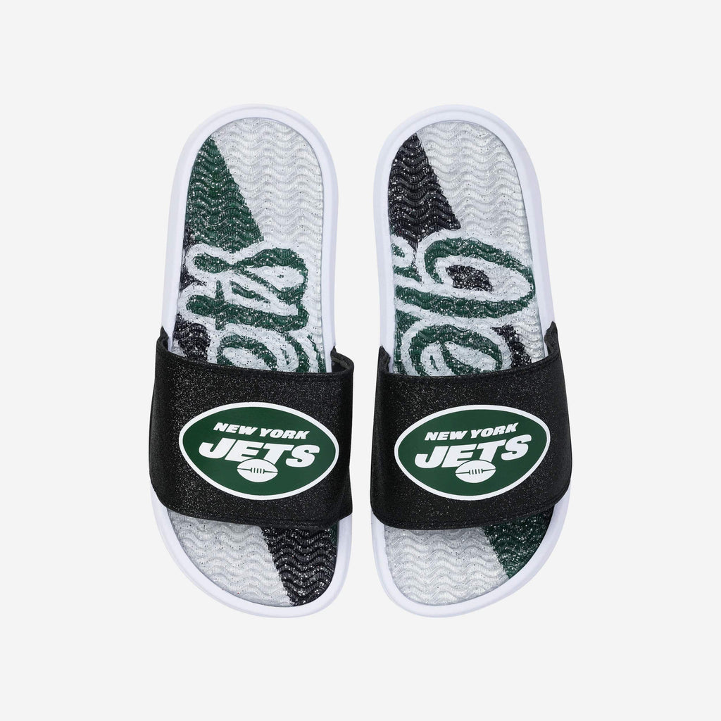 New York Jets Womens Glitter Gel Slide FOCO S - FOCO.com