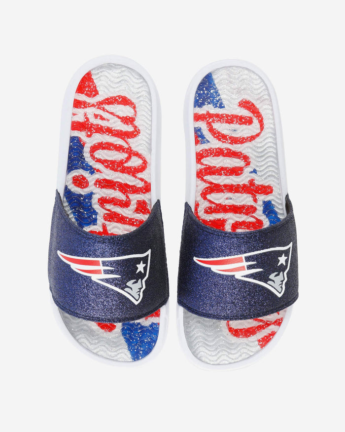 New England Patriots Womens Glitter Gel Slide FOCO S - FOCO.com