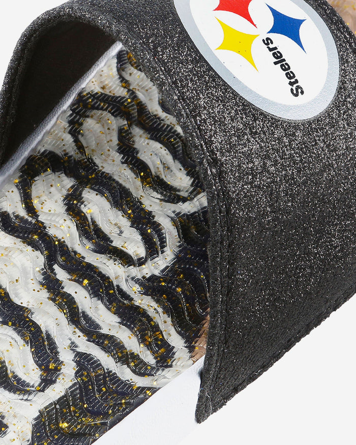 Pittsburgh Steelers Womens Glitter Gel Slide FOCO - FOCO.com