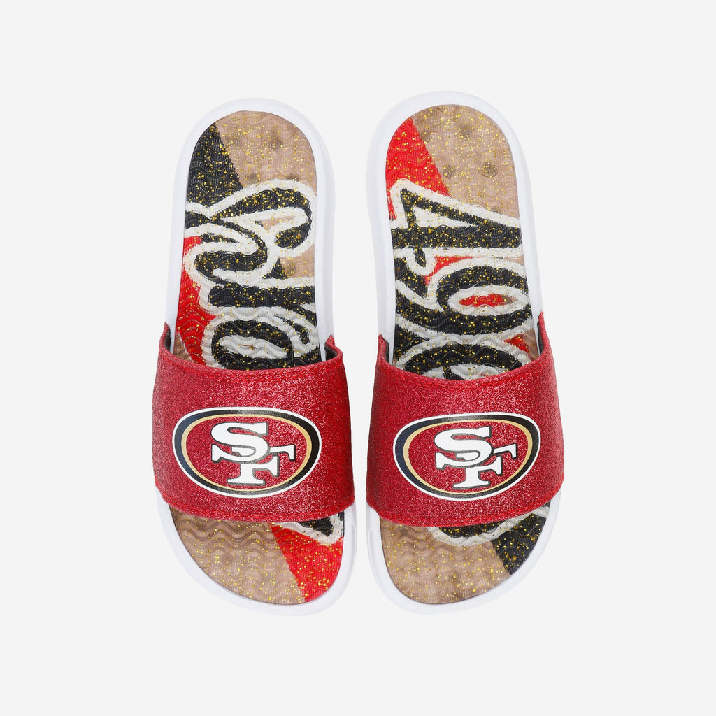 San Francisco 49ers Womens Glitter Gel Slide FOCO S - FOCO.com