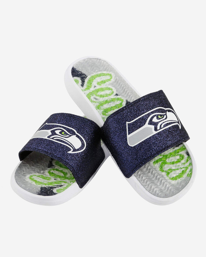 Seattle Seahawks Womens Glitter Gel Slide FOCO - FOCO.com