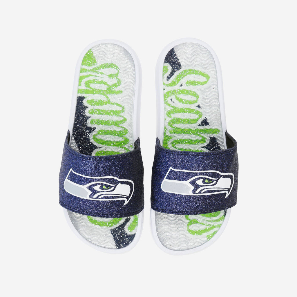 Seattle Seahawks Womens Glitter Gel Slide FOCO S - FOCO.com