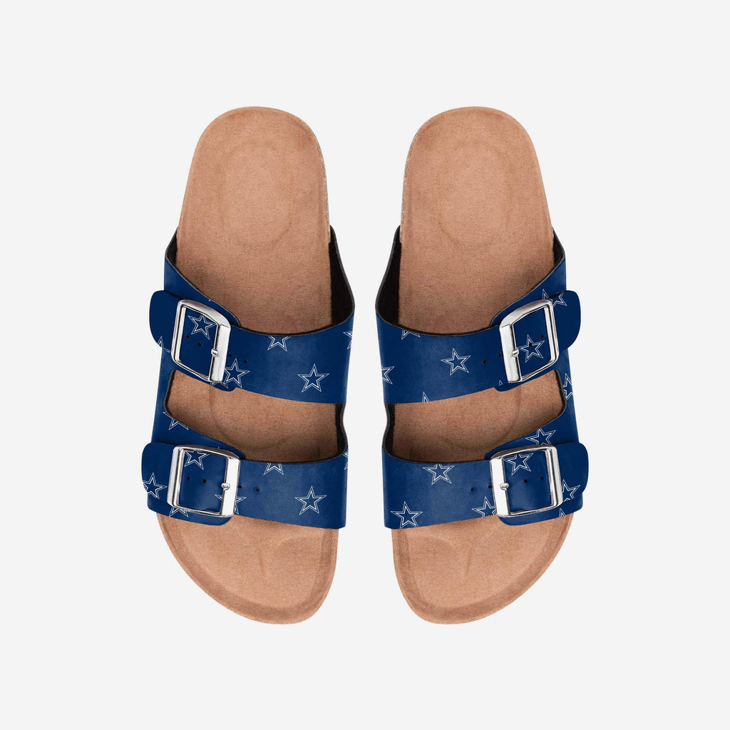 Dallas Cowboys Womens Team Logo Double Buckle Sandal FOCO S - FOCO.com