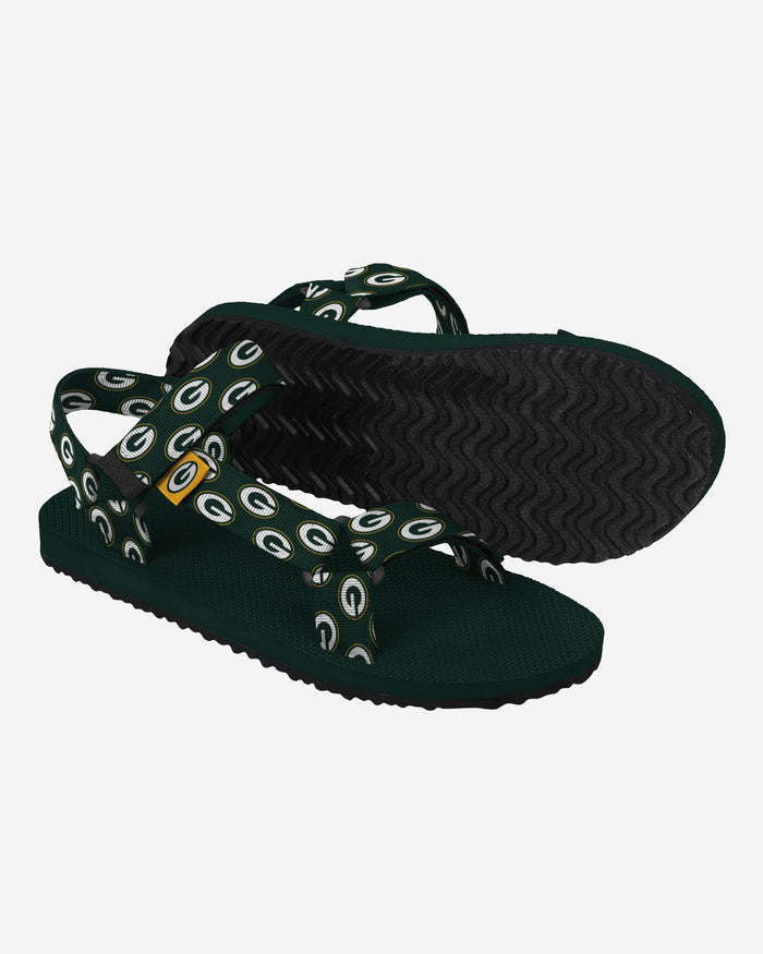 Green Bay Packers Womens Repeat Logo Strap Sandal FOCO - FOCO.com