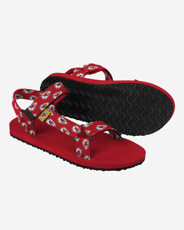 Kansas City Chiefs Womens Repeat Logo Strap Sandal FOCO - FOCO.com