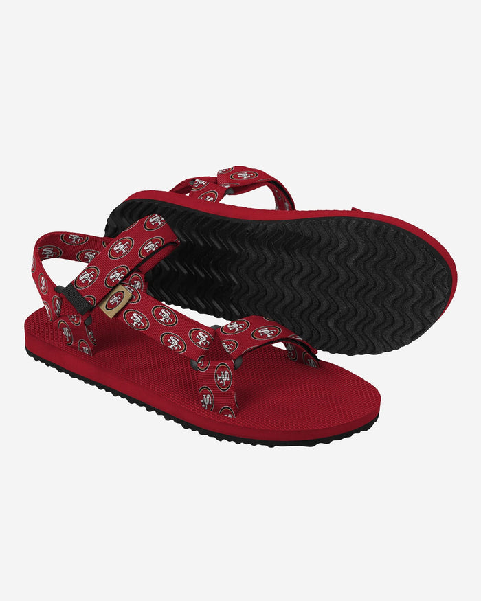 San Francisco 49ers Womens Repeat Logo Strap Sandal FOCO - FOCO.com