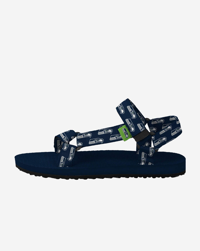 Seattle Seahawks Womens Repeat Logo Strap Sandal FOCO - FOCO.com