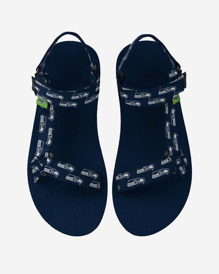 Seattle Seahawks Womens Repeat Logo Strap Sandal FOCO S - FOCO.com