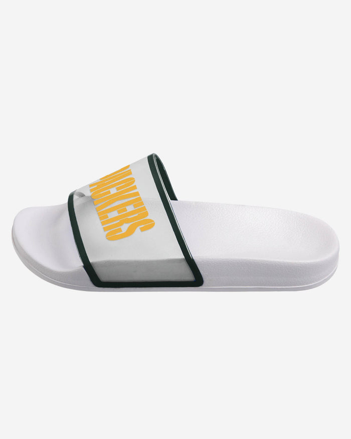 Green Bay Packers Womens Clear Wordmark Slide Sandals FOCO - FOCO.com