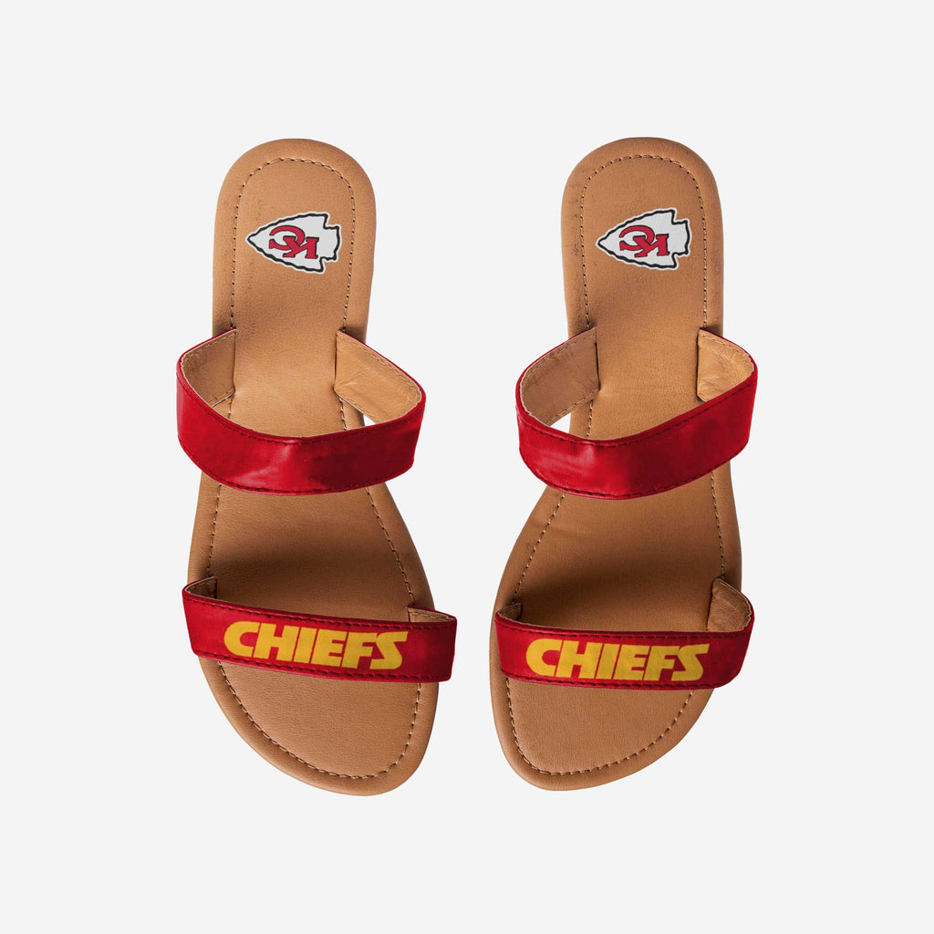Kansas City Chiefs Double Strap Slide Sandals FOCO - FOCO.com