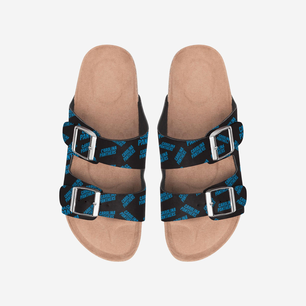 Carolina Panthers Womens Mini Print Double Buckle Sandal FOCO S - FOCO.com