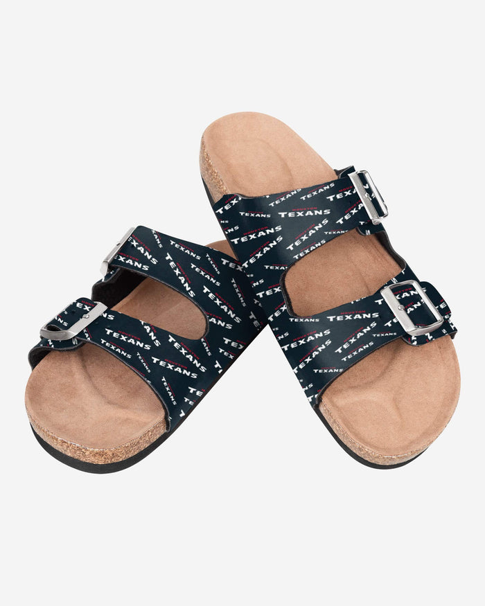 Houston Texans Womens Mini Print Double Buckle Sandal FOCO - FOCO.com