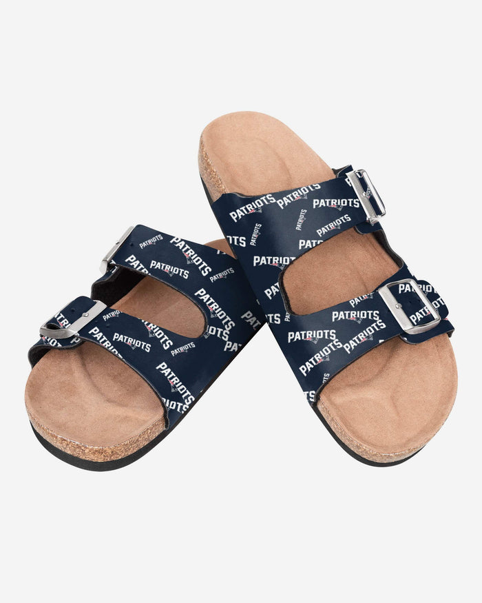 New England Patriots Womens Mini Print Double Buckle Sandal FOCO - FOCO.com