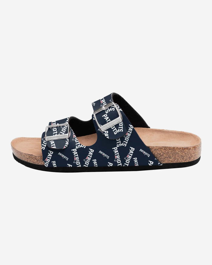 New England Patriots Womens Mini Print Double Buckle Sandal FOCO - FOCO.com