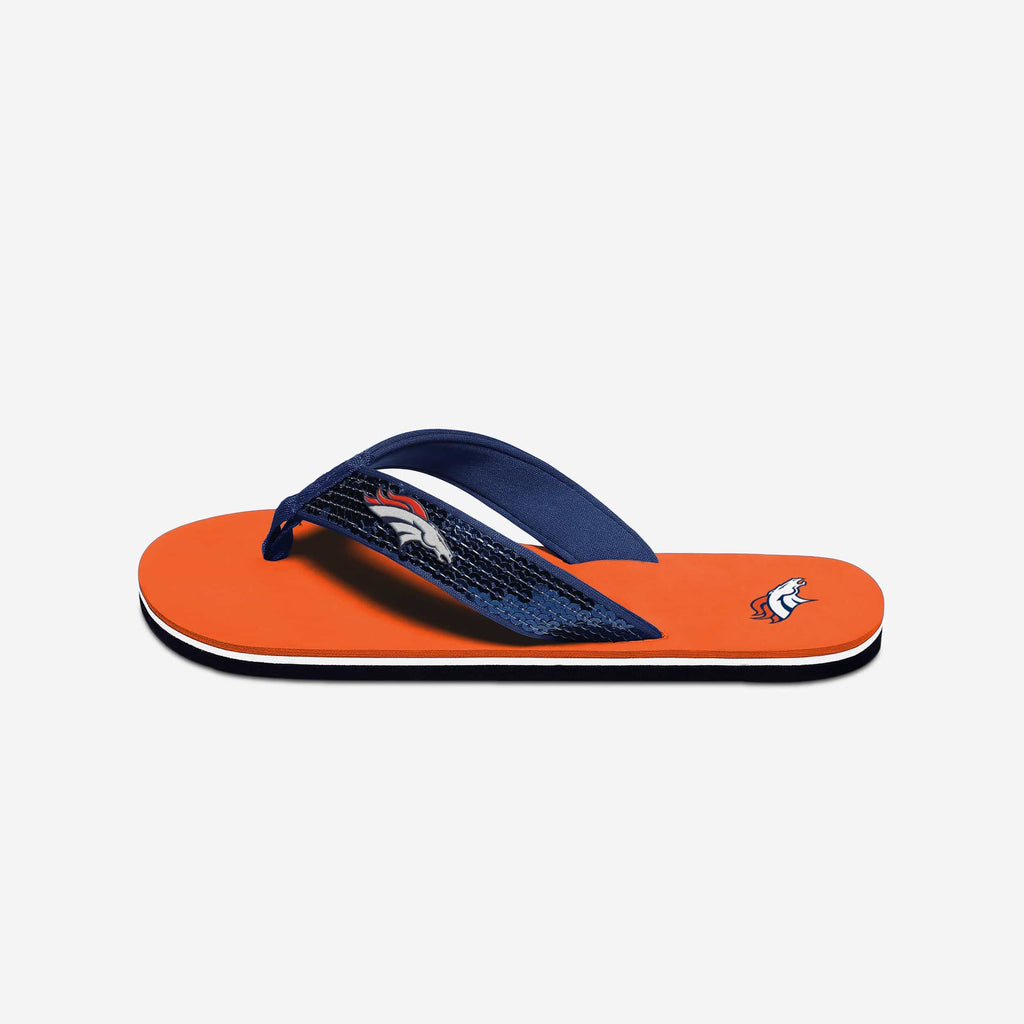 Denver Broncos Womens Sequin Flip Flop FOCO - FOCO.com