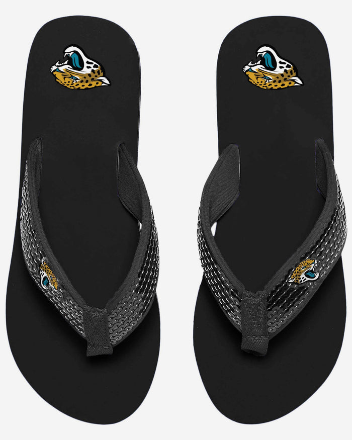 Jacksonville Jaguars Womens Sequin Flip Flop FOCO - FOCO.com