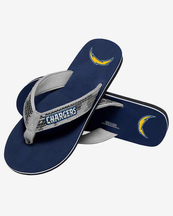 Los Angeles Chargers Womens Sequin Flip Flop FOCO - FOCO.com