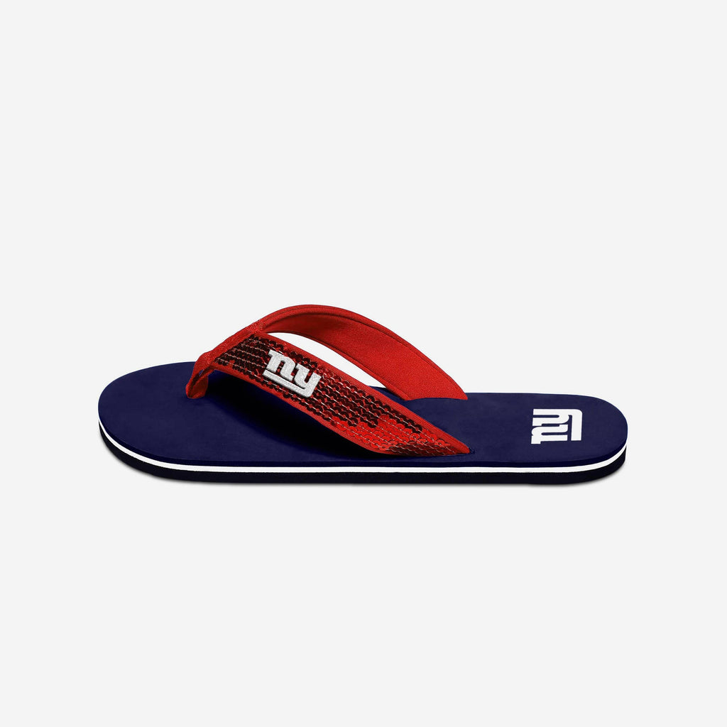 New York Giants Womens Sequin Flip Flop FOCO - FOCO.com