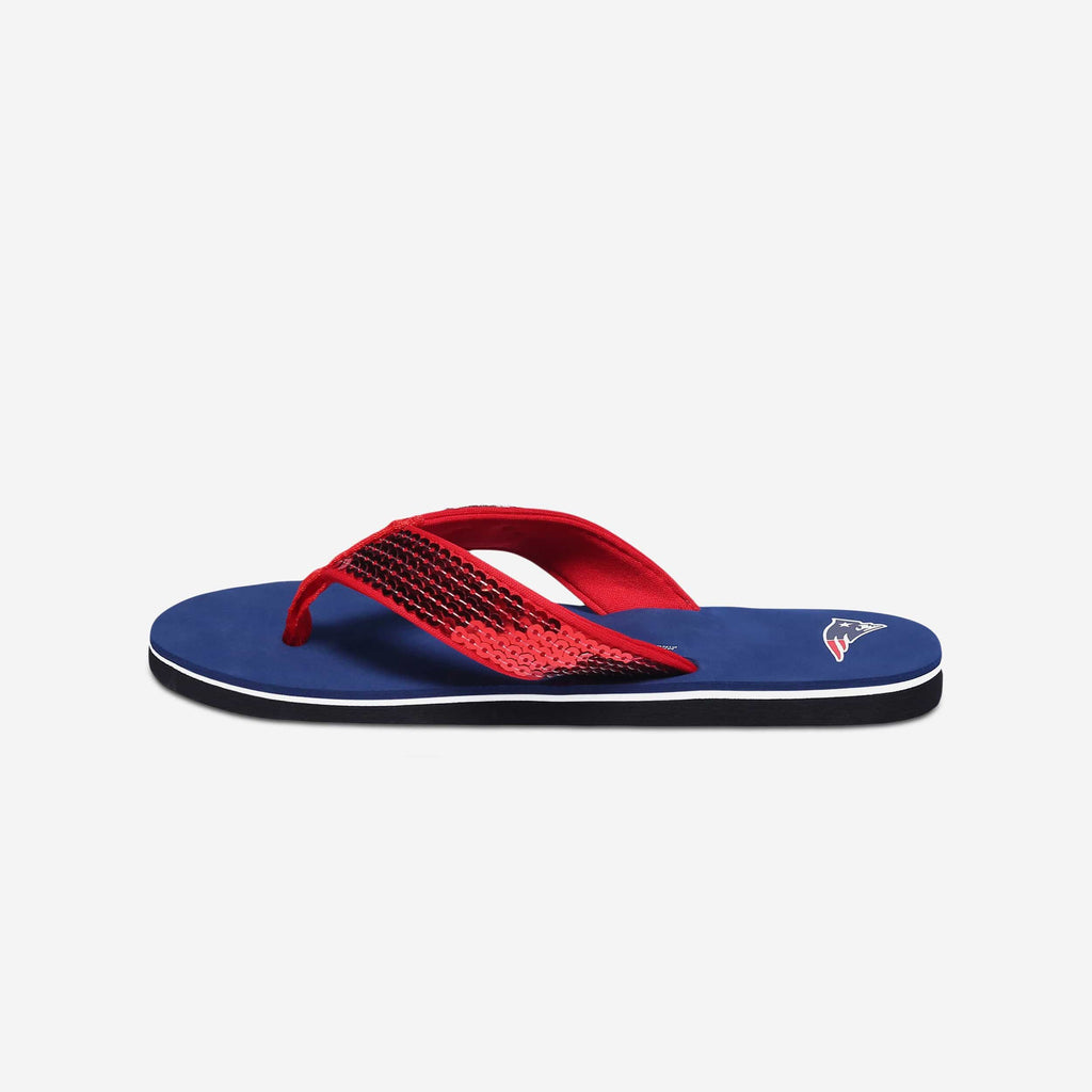 New England Patriots Womens Sequin Flip Flop FOCO - FOCO.com