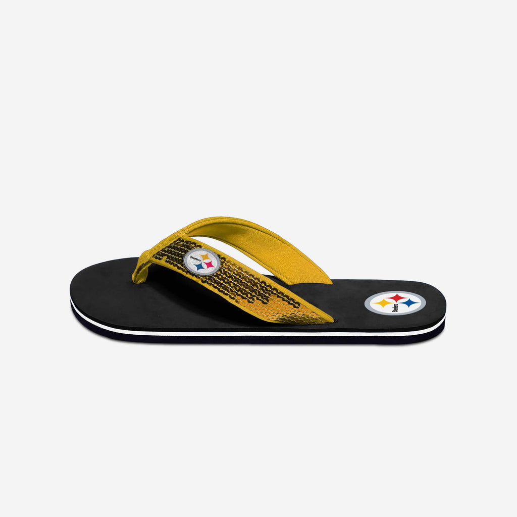 Pittsburgh Steelers Womens Sequin Flip Flop FOCO - FOCO.com