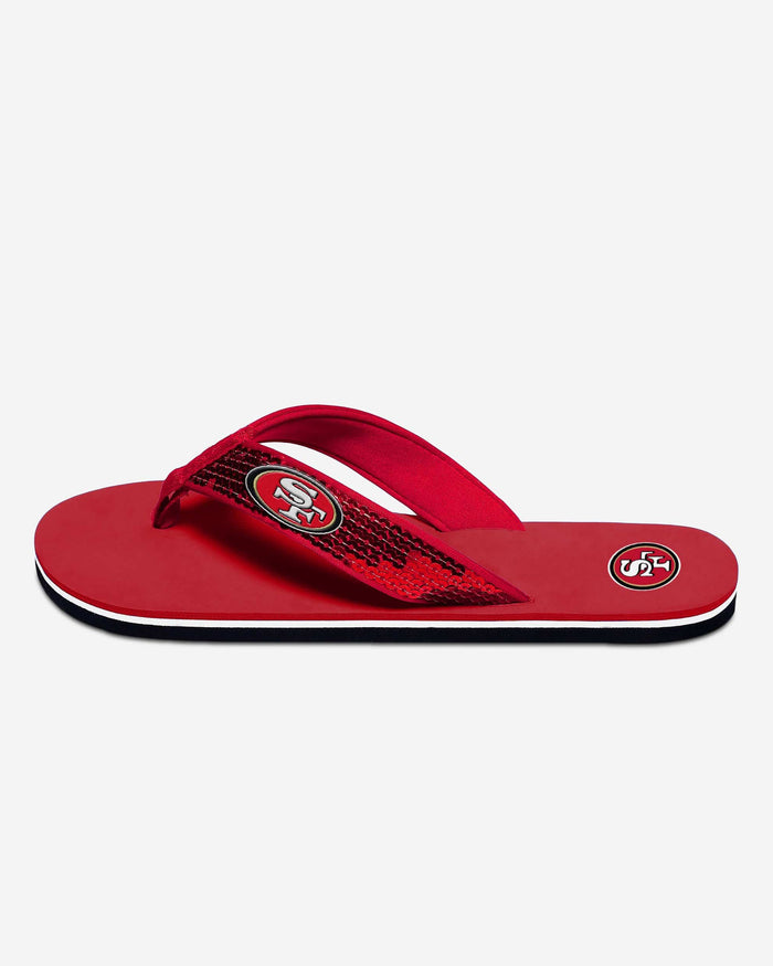 San Francisco 49ers Womens Sequin Flip Flop FOCO - FOCO.com