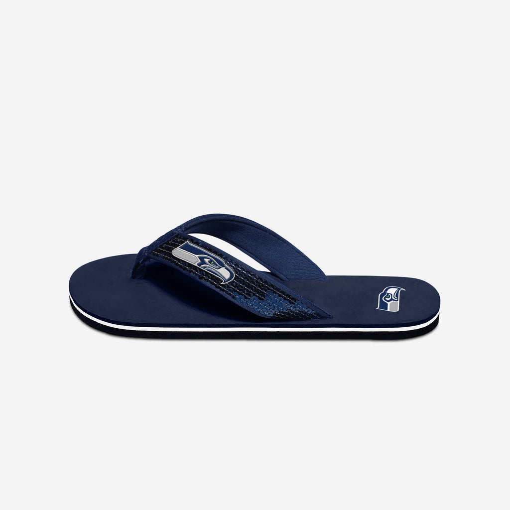 Seattle Seahawks Womens Sequin Flip Flop FOCO - FOCO.com