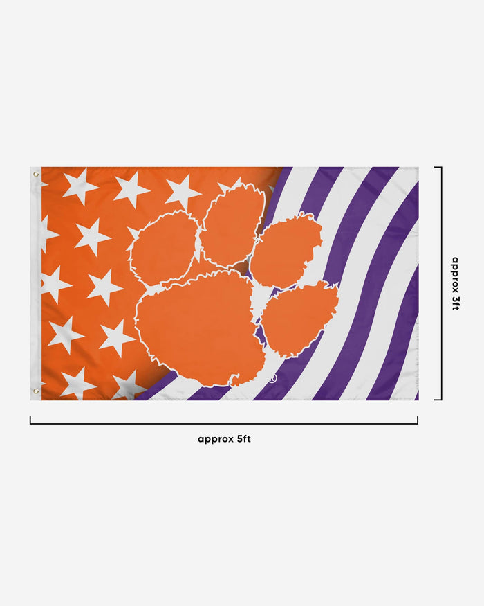 Clemson Tigers Americana Horizontal Flag FOCO - FOCO.com