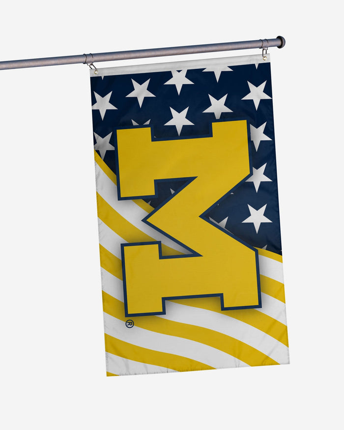 Michigan Wolverines Americana Horizontal Flag FOCO - FOCO.com