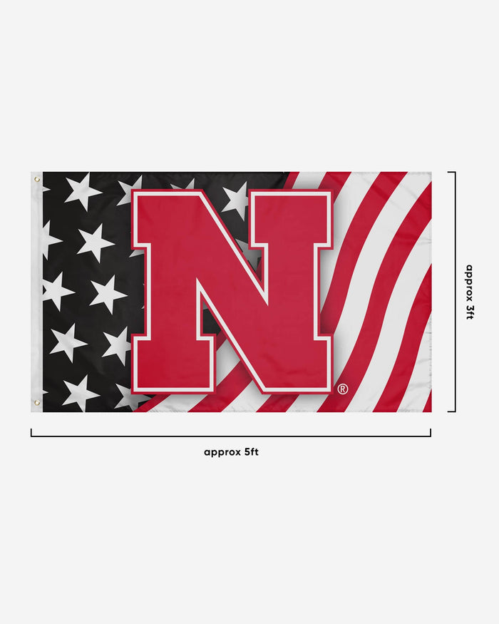 Nebraska Cornhuskers Americana Horizontal Flag FOCO - FOCO.com