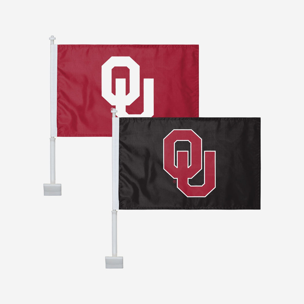 Oklahoma Sooners 2 Pack Solid Car Flag FOCO - FOCO.com