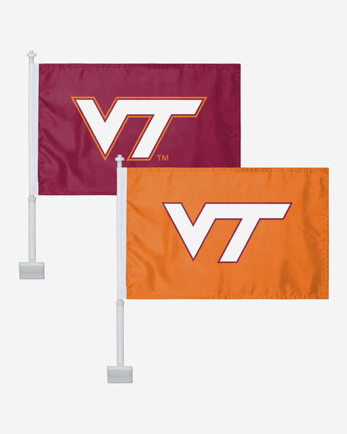 Virginia Tech Hokies 2 Pack Solid Car Flag FOCO - FOCO.com