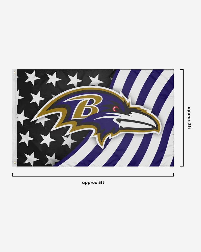 Baltimore Ravens Americana Horizontal Flag FOCO - FOCO.com