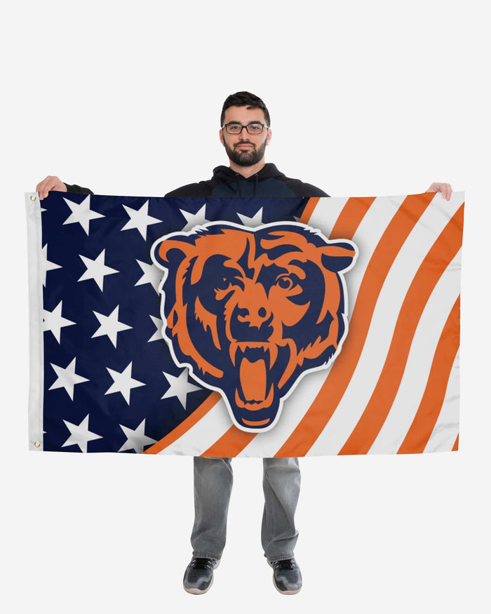 Chicago Bears Americana Horizontal Flag FOCO - FOCO.com